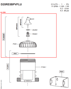 Cover set PJ085BP blue w/by-pass & gasket